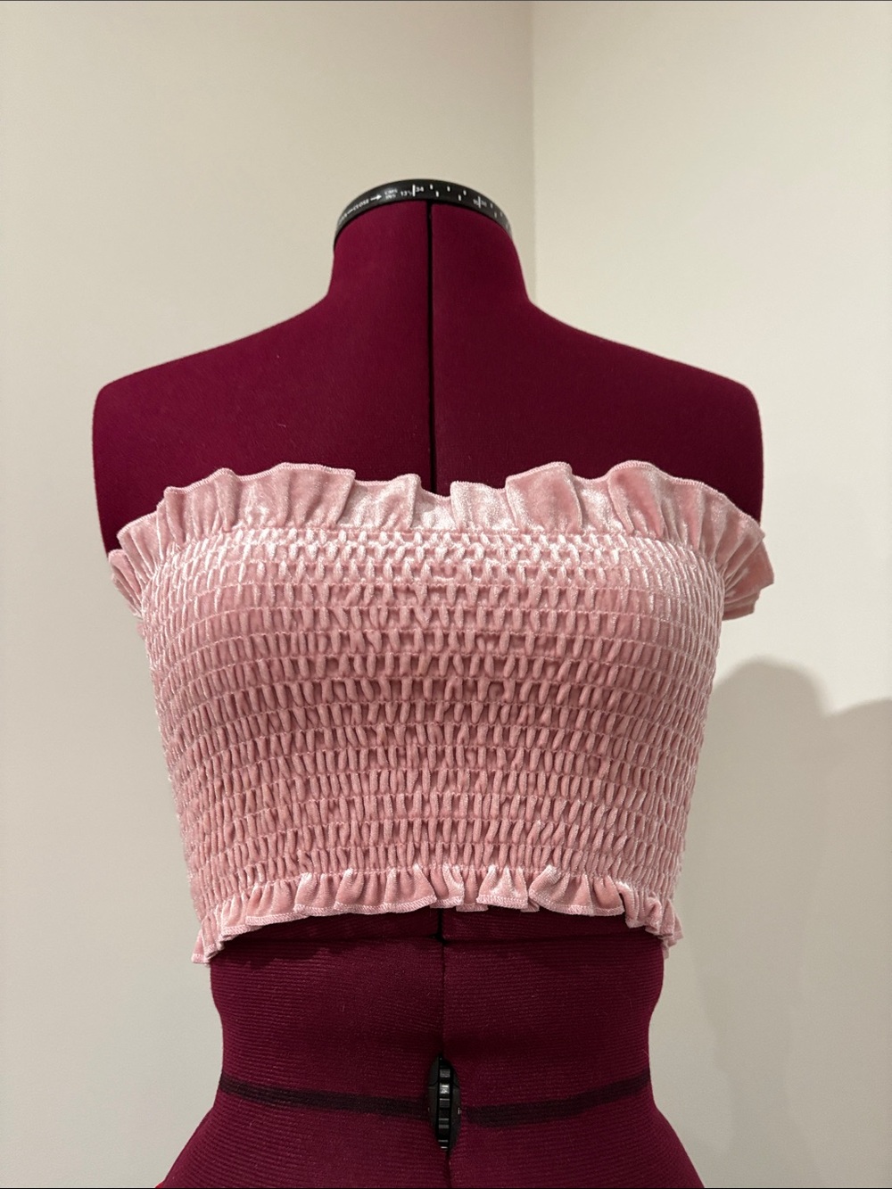 by the way. Pink Smocked Ruffle Tube Top